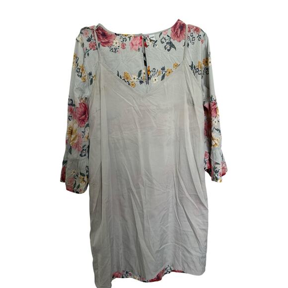 Old Navy floral flutter sleeve Size L red pink and yellow Maxi Dress - Picture 5 of 10